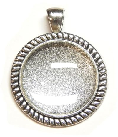 Perlin 8 Teile Charm Leere Lünette Tablett Medaillons Metall Anhänger Fassungen Schmuck Runde 4 Stück Klar Glas Cabochon Fassung Rahmen (Silber Modell-10)