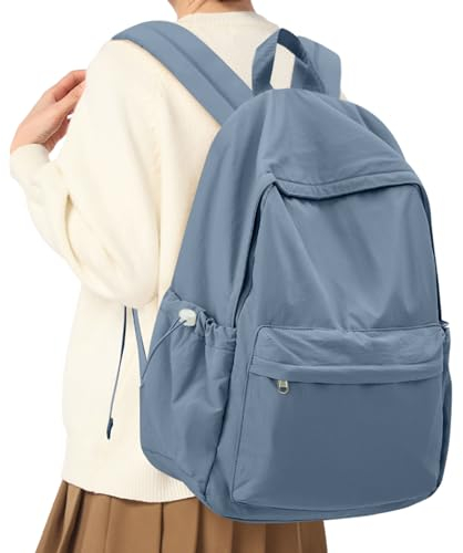 HYC00 Rucksack Schule Teenager Mädchen Damen Causal Schulrucksack College-Rucksack, leichte Schultasche Arbeitstasche für Jungen und Mädchen, passend für 14-Zoll-Laptop Daypack Bookbag,Blau