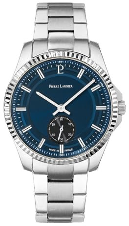 Montre Pierre Lannier Metropolitain Acier cadran cadran bleu