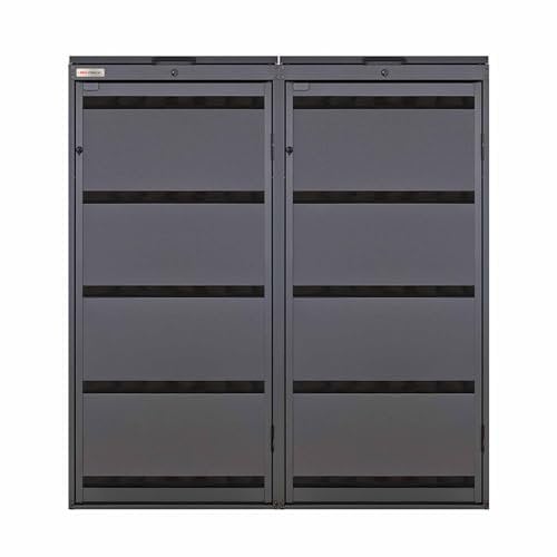 BIO Stefan® Dagobert Box pour poubelles Set de 2 pièces 120L | Acier galvanisé | Habillage Robuste pour poubelles | Box à déchets, abri à déchets | utilisable comme boîte à Paquets