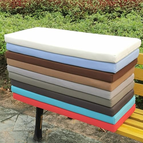 Rusopobe Outdoor/Indoor Bankkissen, wasserdichte Terrassenbankauflage Garten Langstuhlkissen 40D Sofa Sitzauflage mit hoher Dichte für Gartenliege, Strandkorb, Sofa(E,100 * 30cm)