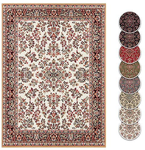 Teppich Boss - Design Kurzflor Orient Teppich Zabul orientalisch Perser Look, Farbe:Creme/Gold, Größe:120x160 cm