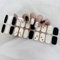 Semi Cured Gel Nails Strips 22 Stickers Nail Wraps Soft Self-Adhesive Gel Nail Stickers Salon-Quality Gel Nail Strips for Nails Manicure Nail Wraps UV/LED Lamp Required (08-Balck White Star)