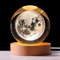 Vegena 3D Kristallkugel Nachtlicht, 8cm Sonnensystem Glaskugel, 3D Sonnensystem Planeten Lampe, Kristallkugel Nachtlicht Kreative, Nachtszene Astronomie LED Ball Lampe Mit Holzsockel für Home Deko
