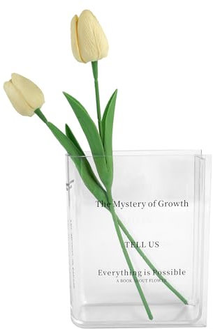 Buchvase Acryl Blumenvase Klar Buchvase für Blumen Transparente Moderne Vase