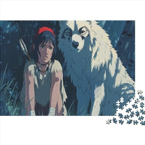 Ghibli's Princess Mononoke 1000 Jigsaw Puzzle Firmenfeier Unmögliches buntes Puzzle für Erwachsene Kinder 1000 Teile (75 x 50 cm)