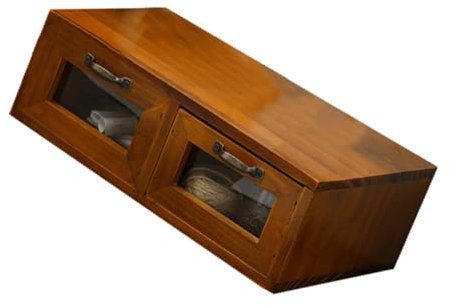 KONTONTY Erhöhung Rack Lagerung Box 2 Schublade Desktop Storage Box Vintage Holz Kommode Box Acryl Lagerung