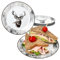 MamboCat Alois Lot de 6 assiettes à gâteau I Assiettes petit-déjeuner en porcelaine avec décor cerf pour 6 personnes I Petites assiettes pour salade, dessert, amuse-bouches, etc.