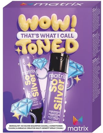Matrix Pflegeset gegen Gelbstich im Haar, Mit So Silver Shampoo und Conditioner sowie Leave-In Miracle Creator Spray mit 20 pflegenden Eigenschaften