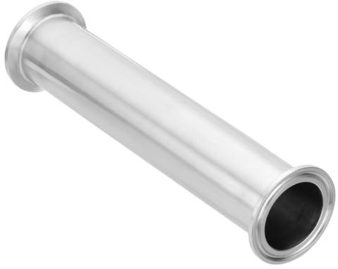 PATIKIL 1 1/2in OD Tri Clamps Tube, Sanitary Tri Clamps Spool Tube with 50.5mm Ferrule Flange(for 1.5in Tri Clamps) Sanitary Pipe Tubing 304 Stainless Steel for Brewery, 200mm/7.87in L