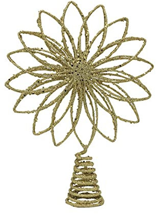 Zdprkqzvz Puntali per albero di Natale fiore cavo decorazioni natalizie forniture per feste decorazioni per albero di Natale accessori 2 colori