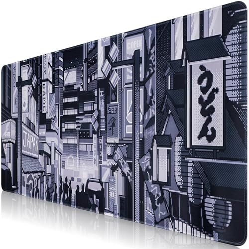 Sevenpers Mousepad,XXL Japanische Manga Mauspad,Überdimensionales rutschfeste Gummimatten Gaming-Mauspad für Tisch,Desktop-Computer,PC (900x400mm,Grau)