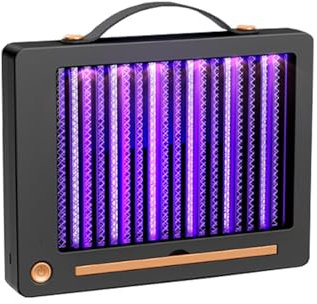 Lampe anti - moustique portable, anti - moustique électrique, piège à moustiques 2000v avec filet de protection intérieur 3 couches - noir. (1 pièce)
