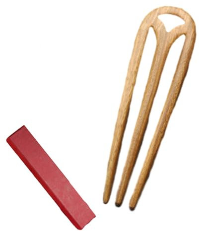 Fourchette à Cheveux en Bois 3 Broches, Épingle à Cheveux Français pour Femme, Épingle à Cheveux en Bois Chignon Bâtons de Cheveux, Accessoires de Cheveux pour Cheveux Longs