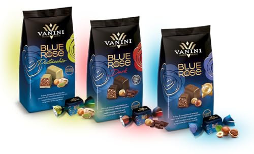 Vanini Mix Blue Rose Confezione Praline di Cioccolato al Latte, fondente e con Pistacchio 120g [3 Confezioni]