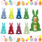 Ostern Geldgeschenke Set mit 8 Osterhasen Filzdekorationen Geldgeschenk Verpackung für Ostern Hasen aus Filz Ostern Geschenk Lustige Osterdekoration zum Verschenken für Geld(Bunt)