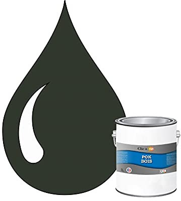 POK Peinture extérieure bois - Résistante aux intempéries BOIS - 1L - RAL 6009 Vert sapin