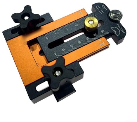 Guide de coupe réglable pour scie de table avec stabilité améliorée et double format de mesure (D)