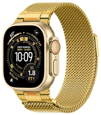 Milanese Magnetico Ricambio Cinturino per Apple Watch Ultra 3/2 Band 49mm 46mm 45mm 44mm 42mm 41mm 40mm 38mm Uomo,Milanaise Loop Metallo Cinturini per Apple Watch Series 11 10 9 8 7 6 5 4 3 SE 3/2nd