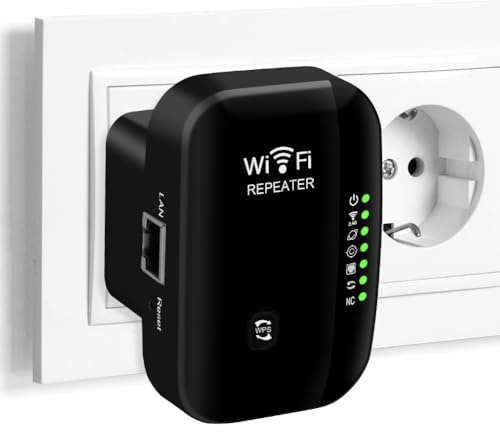 Flintronic 2025 Newest WiFi Extender, Support 2.4G Router WiFi Repeater, Home Wireless Signal Booster, WiFi Booster Covers Up to 600 Sq.ft and 20 Devices - with Ethernet Port, Quick Setup, UK plug