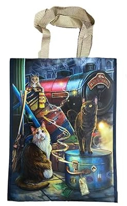 Puckator Lisa Parker Witchwood Express Cat Reusable Shopping Bag - Canvas Tote Bag - Cotton Tote Bags - Eco Gifts for Women and Men - Cloth Shopping Bag Fabric Bag Foldable Bags for Shopping Handbag