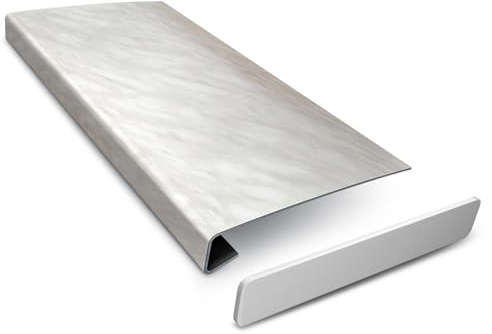 DQ-PP Fensterbank Verkleidung – Marmor - 38 x 140cm – Dicke 3mm – PVC Fensterbrett individuell anpassen – mit Seitenabschluss – zuschneidebare Abdeckung und moderne Renovierung