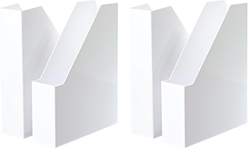 HAN Stehsammler i-LINE – 2 STÜCK, eleganter, moderner High-End Stehsammler für Hefte, Zeitschriften und Mappen bis Format DIN A4/C4, weiß, 16501-12 (Weiß, 4er Set)