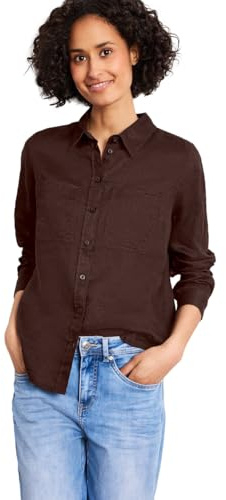 Street One Langarm Bluse mit Brusttaschen Espresso Brown 42