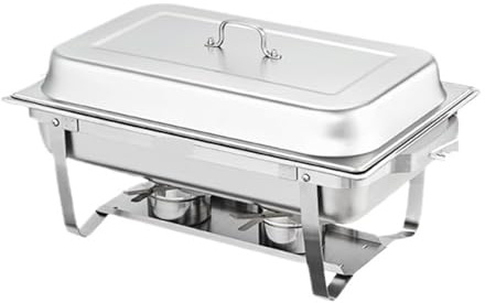 TRDEWR Scaldavivande Rettangolare Buffet Catering Server Supporto Pieghevole Vassoio Porta Carburante Buona Conservazione del Calore