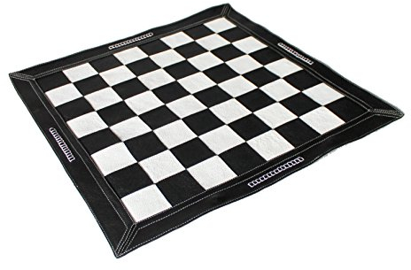 Stonkraft 19 x 19 Echtes Leder Schach - Schwarze Farbe | Roll-up Schach | Turnier Schach