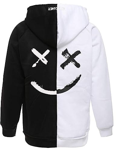 XIAOYAO Sweat à Capuche Homme Multicolore Coton Streetwear Techwear Hoodie | Patchwork Sweatshirt Léger Pull à Capuche Homme Sport Hip Hop Décontracté Automne Hiver