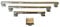 French Furniture Fittings Set of 6 Art Deco Style Handles or knobs, Boss Bar Square. Polished Chrome for Kitchen Cabinet Doors and Drawers by FFF