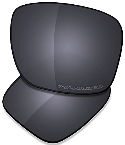 SAUCER Verres de rechange haut de gamme pour lunettes de soleil Oakley Holbrook Mix OO9384 | Holbrook Mix Low Bridge Fit OO9385 haute définition – Bouclier noir polarisé