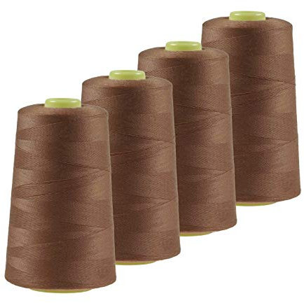 4 x 4572m Qualitäts Overlock-Garn Overlock-Nähgarn Oeko-Tex Farbe 701-740, Farbe:A716 braun