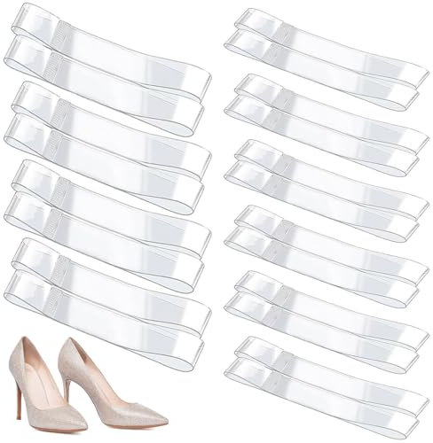 10 Paar Abnehmbare Schuhbander,Frauen Transparent Abnehmbare Schuhbänder Anti-lose Schnürsenkel Zubehör für High Heels,Klare unsichtbare Schuhbänder für lose Schuhe tanzen High Heels Maultiere.