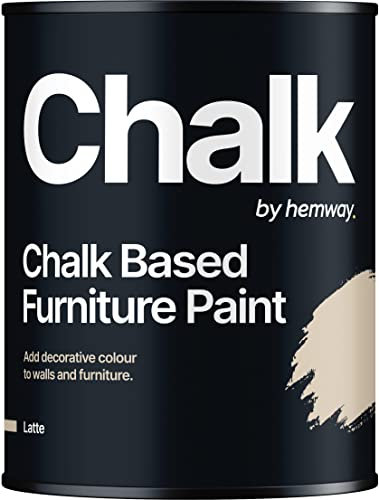 Hemway - Chalk Based Furniture Paint - Latte Brown 1 L | Chalky Matt Shabby Chic Finish for Interior & Exterior Home Decor | Quick Dry & All-in-one