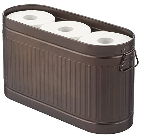 mDesign Ersatzrollenhalter für 6 Rollen Toilettenpapier – freistehender Klopapierhalter aus Metall – kompakte Toilettenpapier Aufbewahrung für das Bad oder Gäste-WC – bronzefarben