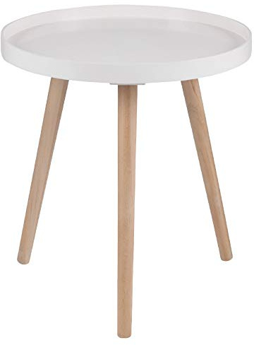 Pacific Lifestyle Round Scandi Wooden End Tables For Living Room | Wooden Hairpin Legs Sofa Table | Tripod Side Tables Bedroom | Minimalist Cocktail Coffee Table (Blush Pink, Round)