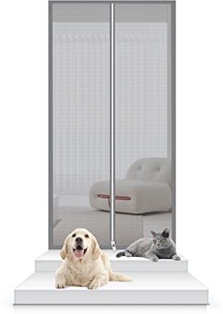 AIJIANG Prevent Pet Escape Door Curtains, No Nail Partition Cat and Dog Partition Net Plastic Curtain Door Shielding Mosquito Net Door Curtain ( Color : A , Size : 100X220CM )