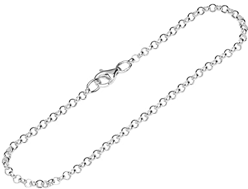 NKlaus Armband 925 Sterling Silber 19cm Erbskette rund weit Damen design Armbandkette 12676