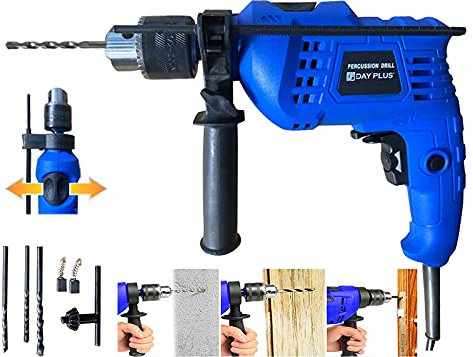 Hammer Drill Set, 850W Impact Drill Hammer & Impact 2 in 1, 3000 RPM Variable Speed, Corded Percussion Drill 360° Rotating with Speed Lock Button for Drilling in Wood, Steel, Concrete #WZ02