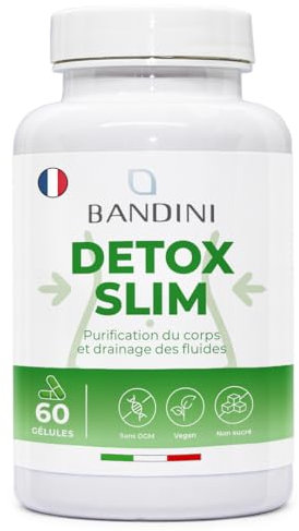 Bandini® DETOX SLIM 60 vegane Kapseln | Antioxidativ, natürliche Darmreinigung | Bioverfügbar und Hochdosiert Pflanzenextraktkomplex mit Bromelain, Löwenzahn, Pilosella, Birke