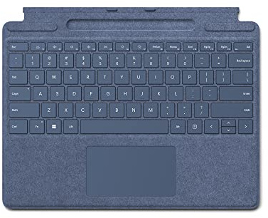 Microsoft Surface Pro Signature Keyboard, Backlit Keys and Large Touchpad, Durable Smooth Alcantara Material, Sapphire Color, 10 x 12.5 x 0.75 Inches