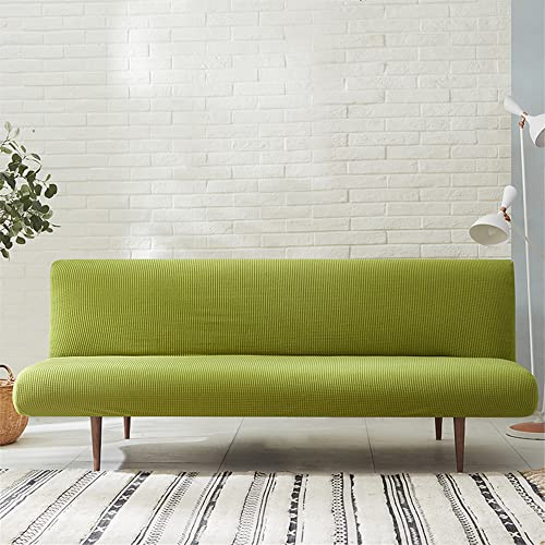 Hiseng Sofabezug 3 Sitzer Ohne Armlehne, Moderner Druck Clic Clac Sofahusse Stretch Schutzhülle Protector Bettcouch Schonbezug Couch überzug Sofabettüberzug (L:180-200cm,Gras-Grün)