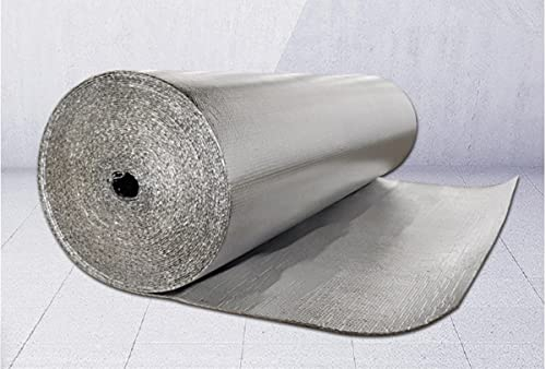 ZAURBA Feuille Isolante Autocollant Bulles Double Face Isolation 3-4mm Aluminium Bulle Isolant Rouleau Garage Porte Isolant Kit De Chaleur Réfléchissant (Size : 1mx10m)