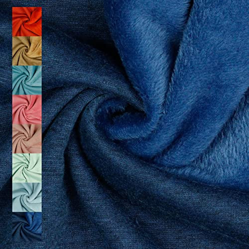 VmG-Store Polar Fleece Stoff Meterware Alpenfleece 21 Farben Fleecestoff zum Nähen mit Antipilling 150cm Breite (021 I Indigo Meliert)