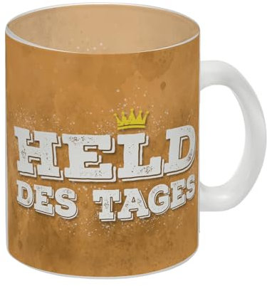 Held des Tages Glas Tasse mit stolzem Helden Motiv