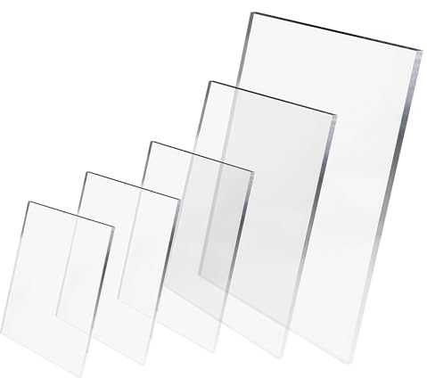 DNQ 3mm Crystal Clear Acrylic Perspex Plastic Sheet Panel Lightweight for Multipurpose Crafting, DIY, Picture Frame, Glass Painting Shed Windows (1, Transparent, 80cm x 60cm)