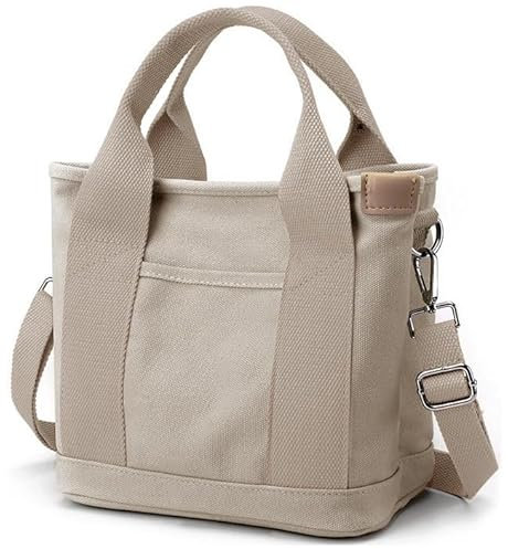 Kleine Tragetasche mit Reißverschluss für Damen, Canvas, Umhängetasche, Umhängetasche, Hobo-Tasche, Kuriertasche 2023, Hellkhaki, Small