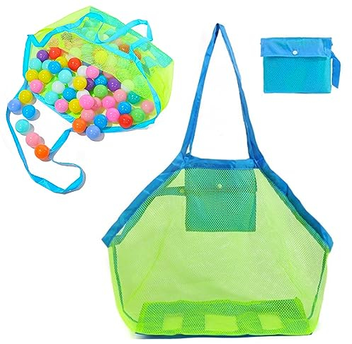 JOCXZI sandspielzeug Tasche,Strandtasche Strandspielzeug Tasche für Sandspielzeug Wasserspielzeug für Kinder Aufräumsack Spielsack Badetasche Beachbag Faltbar für Familie Urlaub(40 * 25 * 40cm)